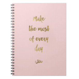 Gold Foil Notebook with brush lettering