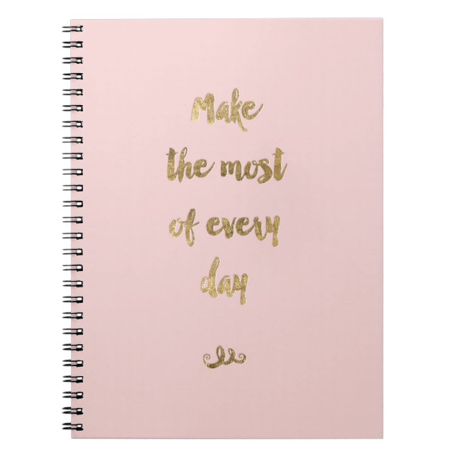Gold Foil Notebook with brush lettering (Front)