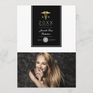 Gold Foil Nursing Graduation Party   Announcement