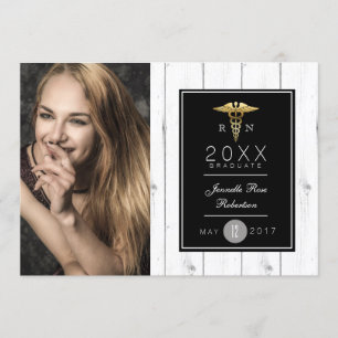 Gold Foil Nursing Graduation Party   Announcement