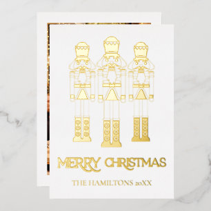 Gold Foil Nutcracker Christmas Cards