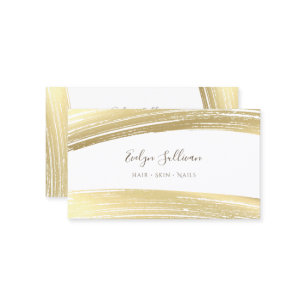 Gold foil paint strokes business card