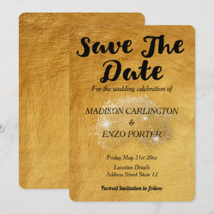 Gold Foil Paper Texture Glitter Invitation