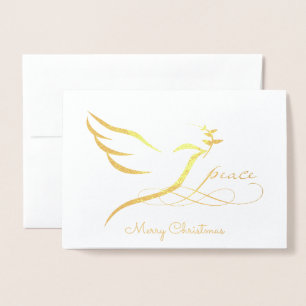 Gold Foil Peace Dove Card
