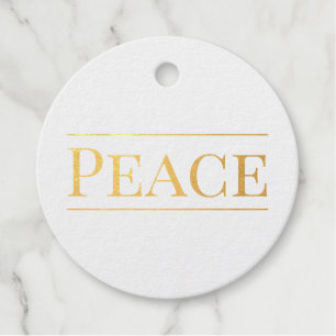 Gold Foil PEACE  Favour Tags