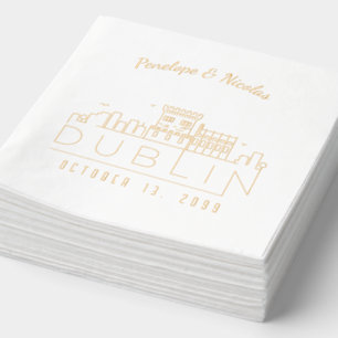 Gold Foil Personalised Dublin Wedding Napkins