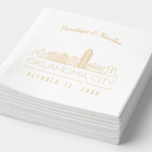 Gold Foil Personalised Oklahoma City Napkins