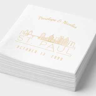 Gold Foil Personalised St. Paul Wedding Napkins