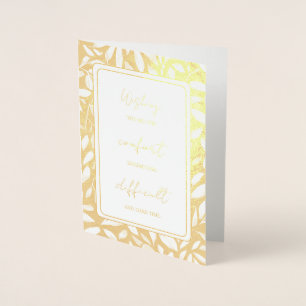 Gold Foil Personalised Sympathy card. Card