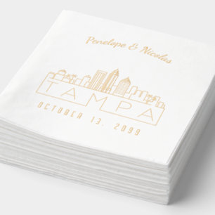 Gold Foil Personalised Tampa Wedding Napkins