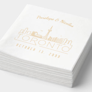 Gold Foil Personalised Toronto Wedding Napkins