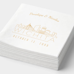 Gold Foil Personalised Wichita Wedding Napkins