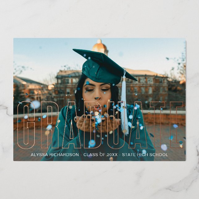 Gold Foil Photo Graduate Announcement (Front)