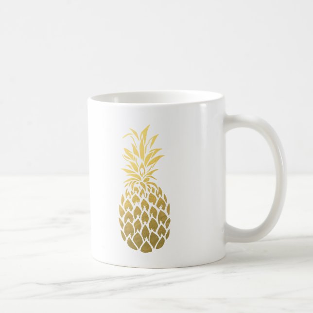 Gold Foil Pineapple Coffee Mug (Right)