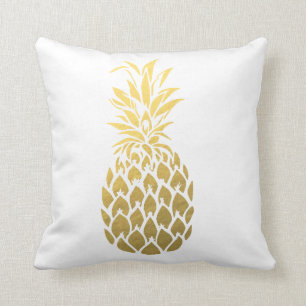 Gold Foil Pineapple Throw Pillow
