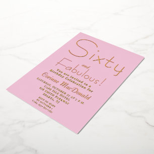 Gold Foil Pink 60 & Fabulous 60th Birthday Party