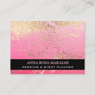 *~* Gold Foil PINK Beauty Wedding Elegant  Business Card