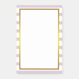 Gold Foil Pink Stripe white clean Post-it Notes
