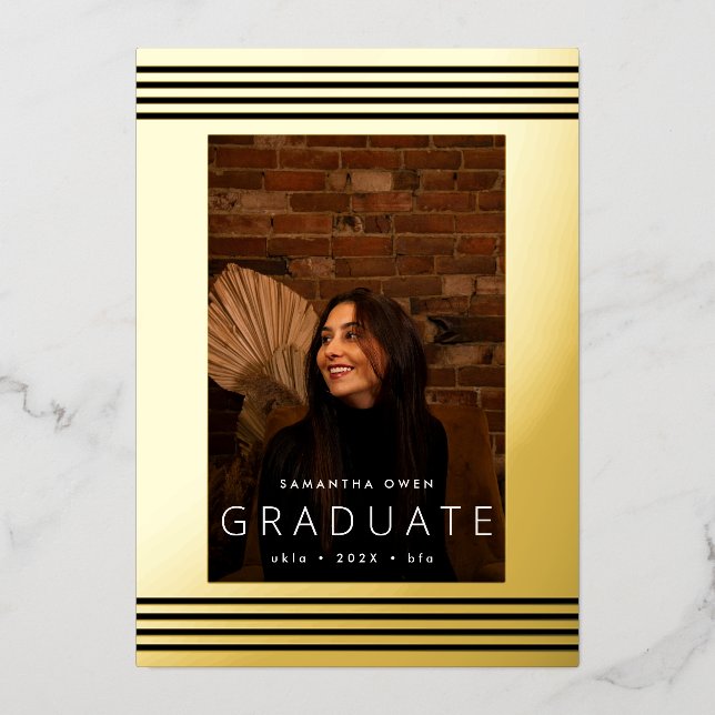 Gold Foil Pressed | Frame Graduate Announcement (Front)