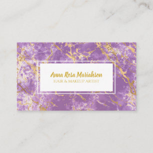 *~* Gold Foil Purple Marble Popular Glam Luxe Chic Business Card