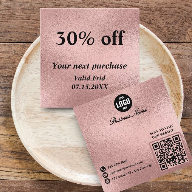 Gold Foil QR Code Loyalty Discount Cards for Beaut (Gold Foil QR Code Loyalty Discount Cards for Beauty Professionals)