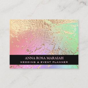 *~* Gold Foil Rainbow Beauty Wedding Elegant   Business Card