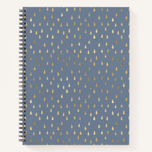 Gold Foil Raindrop Pattern Notebook 