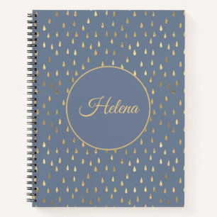Gold Foil Raindrop Pattern Notebook