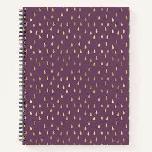 Gold Foil Raindrop Pattern Notebook