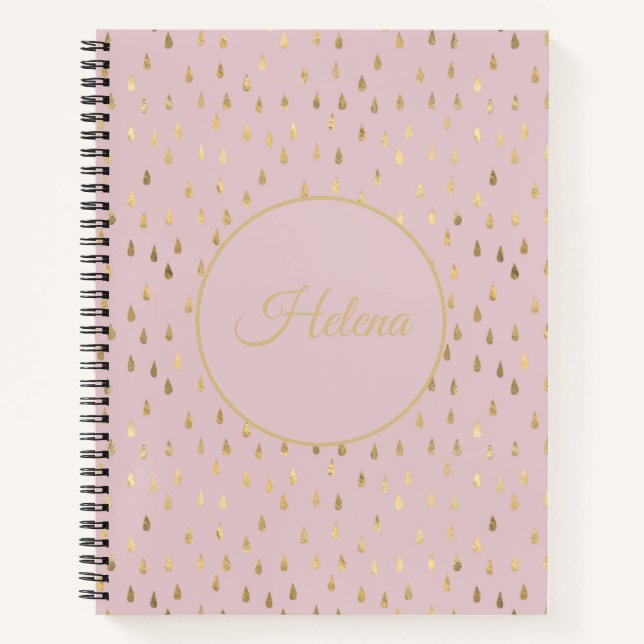 Gold Foil Raindrop Pattern Notebook  (Front)