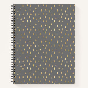 Gold Foil Raindrop Pattern Notebook 