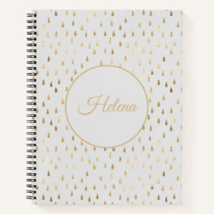Gold Foil Raindrop Pattern Notebook