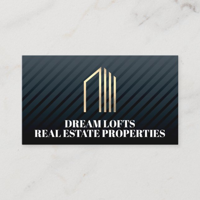 Gold Foil Real Estate Logo Business Card (Front)
