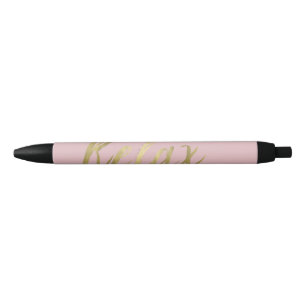 Gold Foil Relax Black Ink Pen