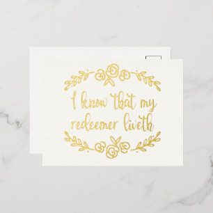 Gold Foil Religious Easter Post Card