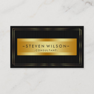 Gold Foil Retro Elegant Financial Services Business Card