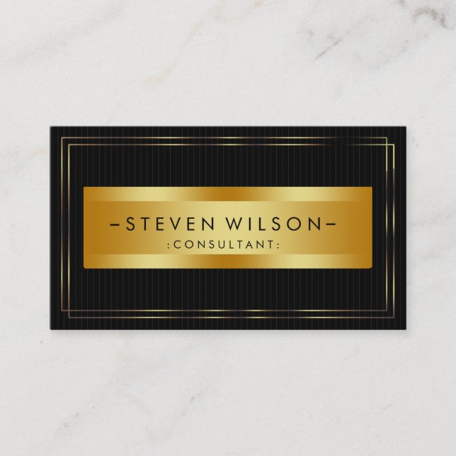 Gold Foil Retro Elegant Financial Services Business Card (Front)