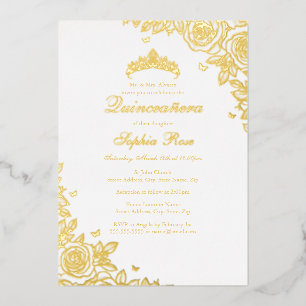 Gold Foil Rose Quinceanera Birthday 