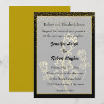 Gold foil Rose watermark themed wedding