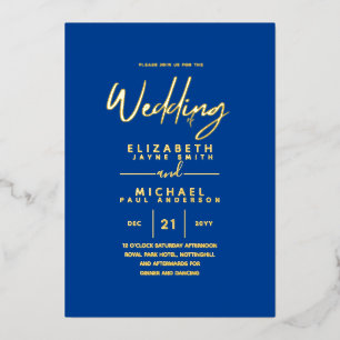 GOLD FOIL Royal Blue Modern All-in-1 Wedding Foil