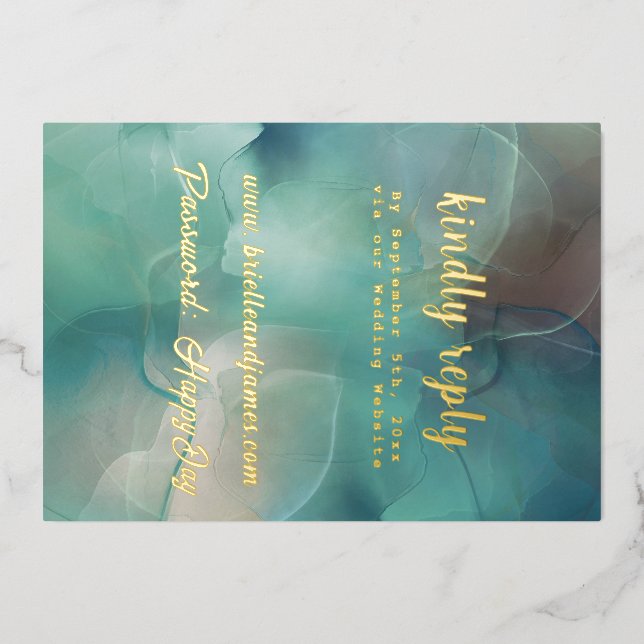 Gold Foil RSVP Announcement (Front)