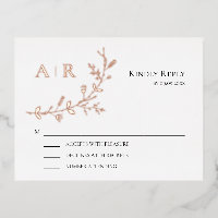 Gold Foil RSVP, Wedding Invitation Response Card