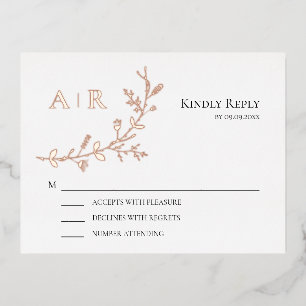 Gold Foil RSVP, Wedding Invitation Response Card
