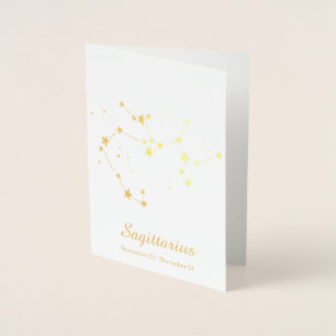Gold Foil SAGITTARIUS Zodiac Sign Constellation Card