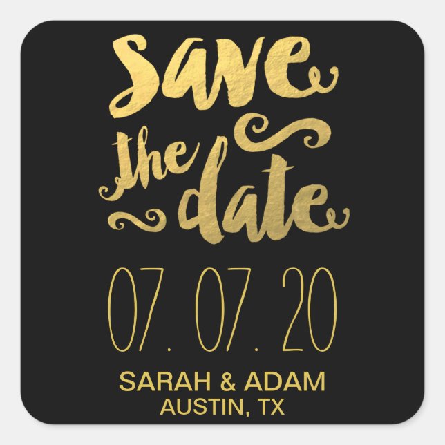 Gold Foil Save Our Date | Save the Date Sticker (Front)