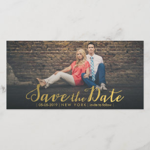 Gold Foil Save the Date Overlay Photo Cards