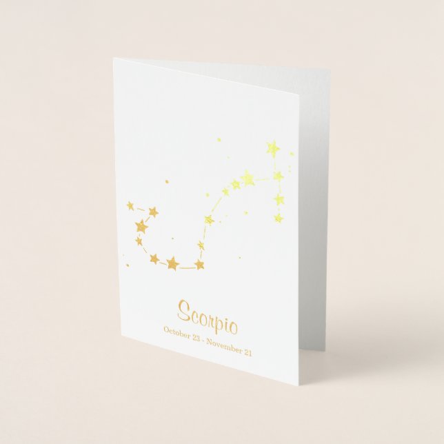 Gold Foil SCORPIO Zodiac Sign Constellation Foil Card (Front)