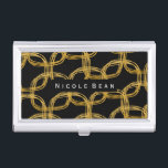 Gold Foil Scribble Circle Business Card Holder<br><div class="desc">Gold Foil Scribble Circle Business Card Holder. Customise with any text or leave it blank.</div>