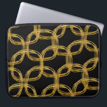 Gold Foil Scribble Circle Chic Laptop Sleeve Case<br><div class="desc">Gold Foil Scribble Circle Chic Laptop Sleeve Case. The case colour can be made any colour. Black is shown as an example,  but you can choose white or a different colour.</div>