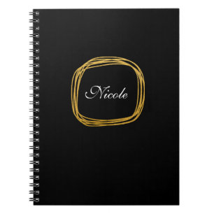 Gold Foil Scribble Circle Modern Notebook Journal